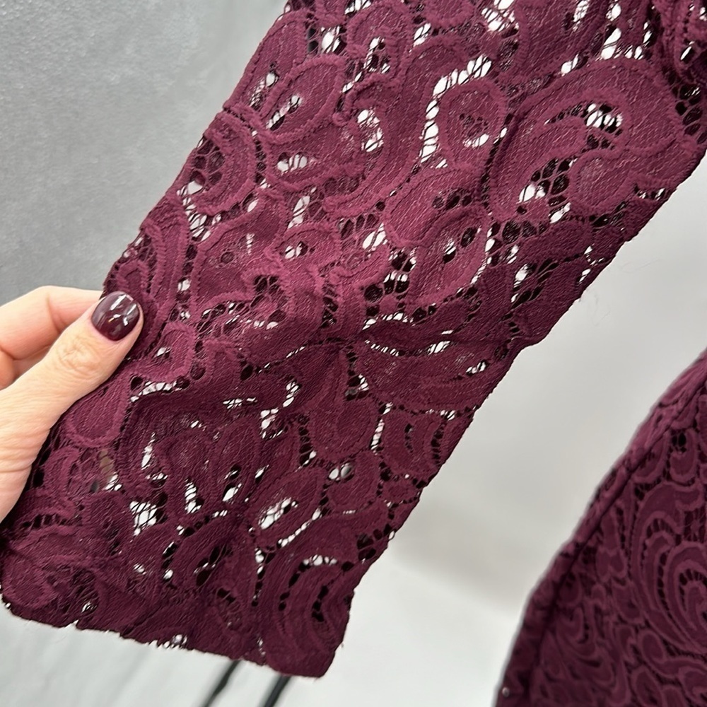 NWT Xhileration maroon lace a-line mini dress size small - Picture 4 of 9